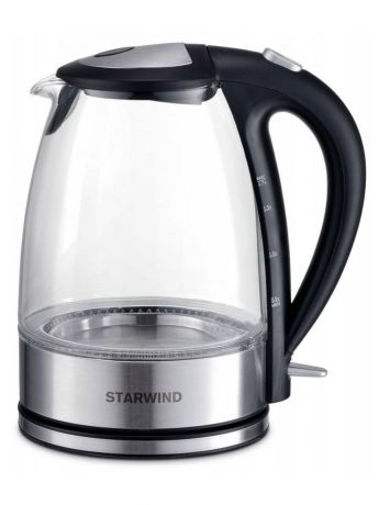 Чайники электрические StarWind Чайник Starwind SKG7650, серебристый/черный