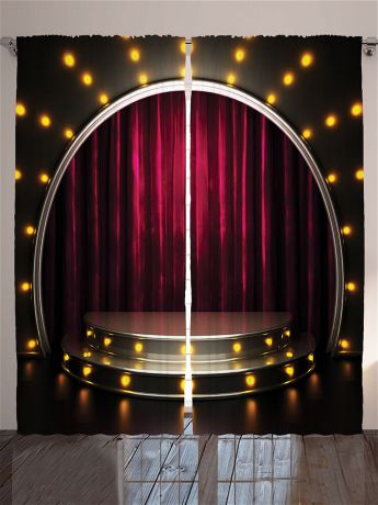 Фотошторы Magic Lady Комплект фотоштор для гостиной "Сцена под аркой", плотность ткани 175 г/кв.м, 290*265 см