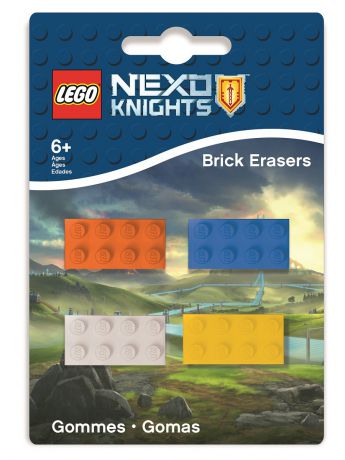Ластики Lego. Набор ластиков (4 шт.) LEGO Nexo Knights (Рыцари Нексо)