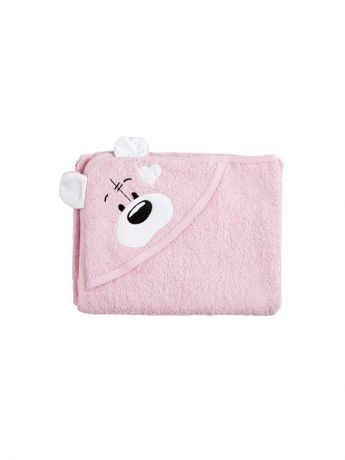 Уголки детские Twinklbaby Полотенце с капюшоном "FUN DRY" МИШКИ, цвет Розовый  с белыми ушками