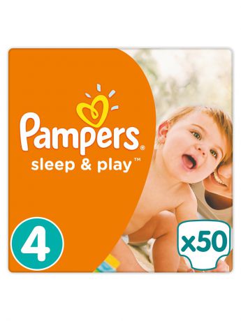 Подгузники детские Pampers Подгузники Pampers Sleep & Play 8-14 кг, 4 размер, 50 шт.
