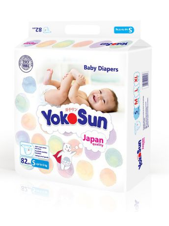 Подгузники детские YokoSun Подгузники YOKOSUN на липучках, размер S (до 6 кг), 82 шт