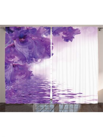 Фотошторы Magic Lady Комплект фотоштор "Фиолетовые ирисы над водой", 290*265 см