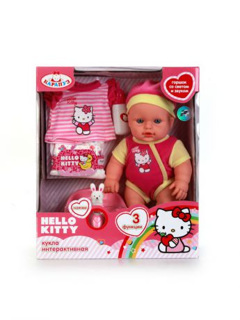 Куклы Карапуз Пупс Карапуз "Hello Kitty" 30см, 3 функции, пьет и писает, с аксессуарами.