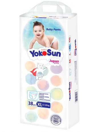 Подгузники детские YokoSun Подгузники-трусики YOKOSUN, размер XL (12-20 кг), 38 шт