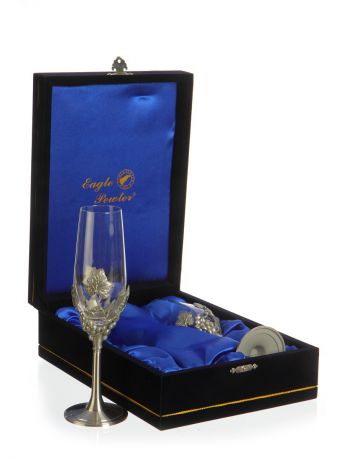 Бокалы Eagle Pewter Подарочный набор для шампанского  "Груздья Винограда "