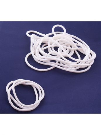 Резинки Радужки Длинная резинка - спиралька для волос или браслета, 25 см., белая, 8 шт.