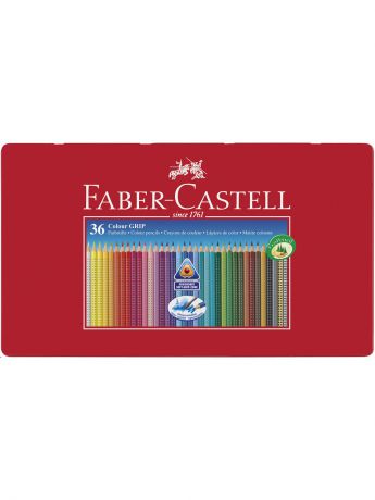 Карандаши Faber-Castell Цветные карандаши GRIP 2001, набор цветов,  в металлической коробке, 36 шт.