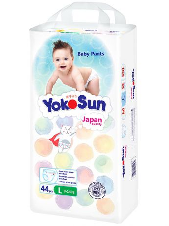 Подгузники детские YokoSun Подгузники-трусики YOKOSUN, размер L (9-14 кг), 44 шт