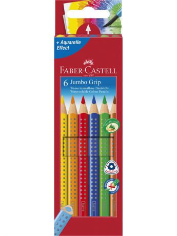 Карандаши Faber-Castell Цветные карандаши JUMBO GRIP, набор цветов, в картонной коробке, 6 шт.
