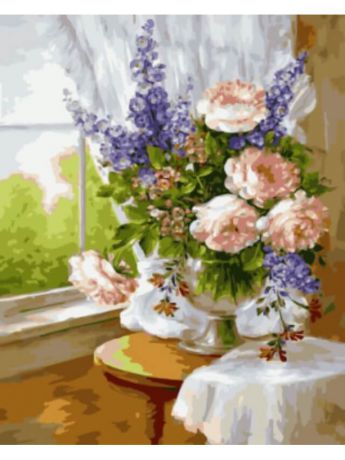 Наборы для рисования Цветной Раскраски по номерам Цветы у окна