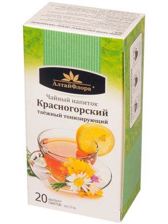 Чай АлтайФлора Напиток чайный "Красногорский таежный" (тонизирующий) 20 фильтр-пакетов