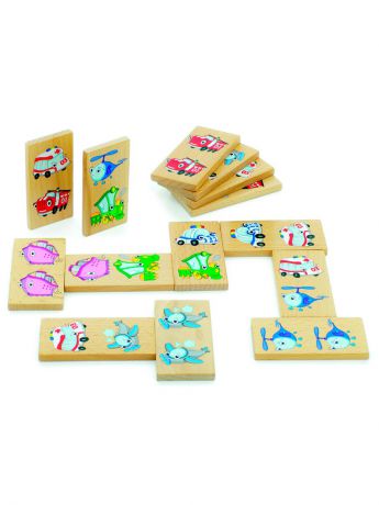 Настольные игры Игрушки из дерева Развивающая игрушка домино "Транспорт"