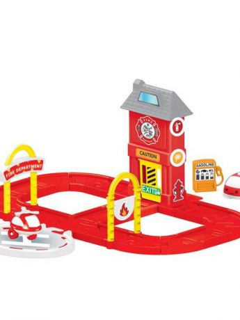 Машинки DOLU Игровой набор пожарная станция с круговой дорогой