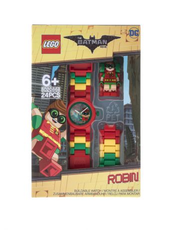 Часы наручные Lego. Часы наручные аналоговые LEGO Batman Movie (Лего Фильм: Бэтмен) с минифигурой Robin на ремешке