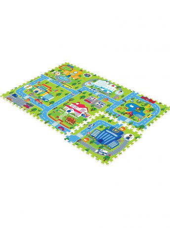 Игровые коврики Mambobaby Коврик-Пазл "Счастливый Город" 180Х120Х2