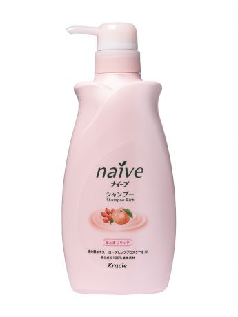 Шампуни Kracie Naive Шампунь для сухих волос восстанавливающий "Naive - экстракт персика и масло, 550 мл