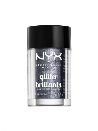 Глиттеры NYX PROFESSIONAL MAKEUP Глиттер для лица и тела FACE & BODY GLITTER - GUNMETAL 12