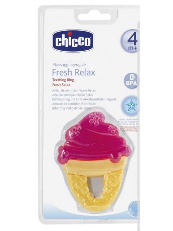 Прорезыватели CHICCO Прорезыватель-Игрушка Fresh Relax "Мороженое",Красное,4Мес.+