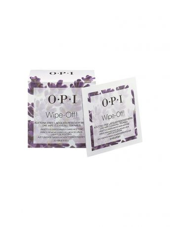 Жидкость для снятия лака OPI Opi Салфетки без ацетона для снятия лака Wipe-Off! Acetone-Free  Lacquer Remover Wipes, 10 шт