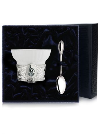 Столовое серебро АргентА Набор чашка чайная "Кайра" + ложка (2 предмета) + футляр
