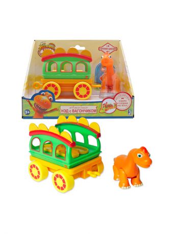 Игровые наборы 1Toy Игровой набор "Поезд Динозавров" подвиж.фигурка Нэд 8 см с вагончиком