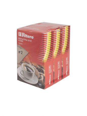 Аксессуары для кофемашин Filtero Комплект фильтров для кофеварок  Classic №2/240 фильтров в одной упаковке