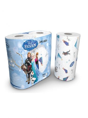 Полотенца бумажные World Cart Полотенца кухонные Frozen (Холодное Сердце) 3-х слойные с рисунком, 2 рулона по 80 листов