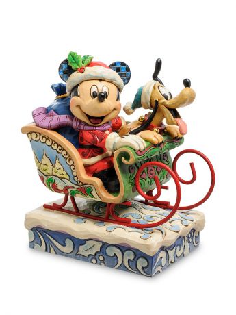 Фигурки Disney Traditions Фигурка Микки Маус и Плуто в санях (Веселое Рождество!)