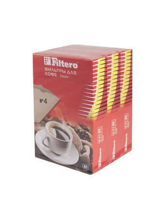 Аксессуары для кофемашин Filtero Комплект фильтров для кофеварок  Classic №4/240 фильтров в одной упаковке