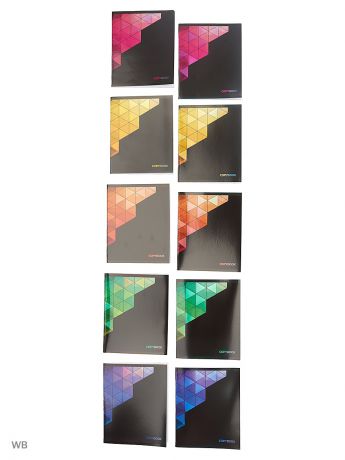 Тетради Канц-Эксмо Комплект тетрадей 48 листов. 10 штук, 5 дизайнов. Контрасты КОМПЛЕКТЫ