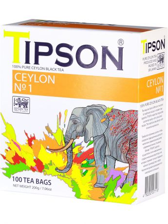 Чай Tipson Чай черный цейлонский Ceylon №1 OPA, 100 пак*2 г.