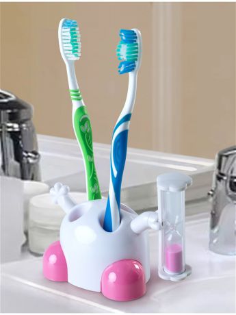 Стаканы для зубных щеток RUGES Подставка для зубных щеток с песочными часами "Зубки-Минутки"