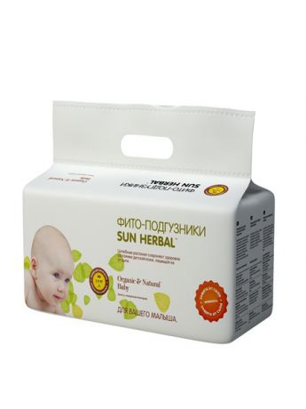 Подгузники детские SUN HERBAL Фито-подгузники SUN HERBAL (NB) 2-5 кг, 24 шт/уп
