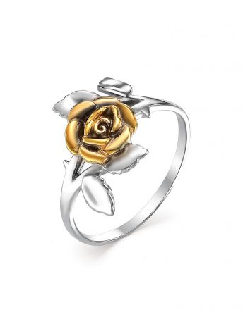 Ювелирные кольца KU&KU Кольцо с позолоченной розой