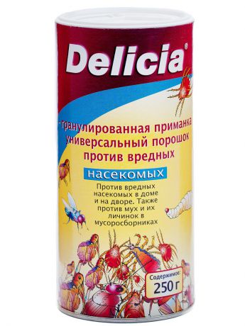 Защита от насекомых Delicia Универсальный порошок против вредных насекомых, средство для посыпания и полива, 250г