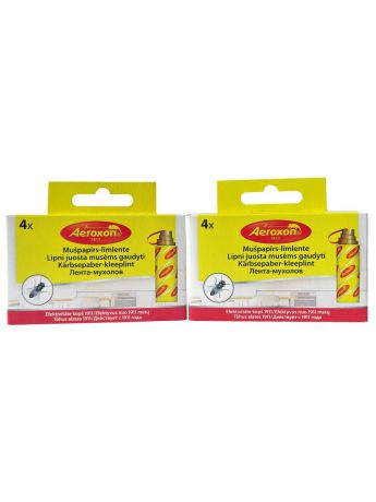 Защита от насекомых Aeroxon Липкая лента от мух, экологически чистый продукт, 2 упаковки по 4 ловушки