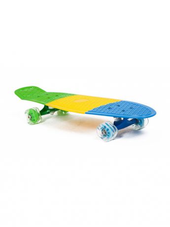 Скейтборды Moove&Fun Скейт пластиковый трехцветный 27X8" с колесами Monster