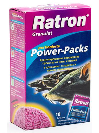 Защита от грызунов Ratron Порционное средство от крыс и мышей, гранулят, готовые пакеты, 10шт по 40г