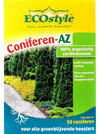 Удобрения ECOstyle Натуральное органическое удобрение "Coniferen-AZ" для хвойных растений, 2кг на 20 кв. м
