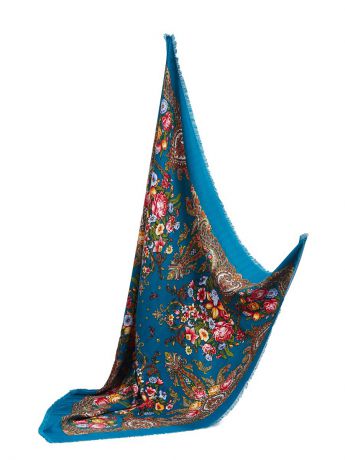Платки Nothing but Love Яркий платок с павлопосадским узором и бахромой, 96 x 96 см.