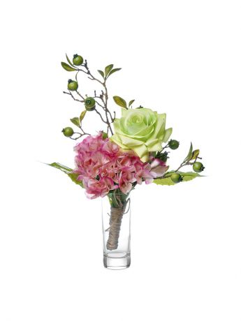 Искусственные растения TERRAFIORI Композиция из искусственных цветов (роза, гортензия)
