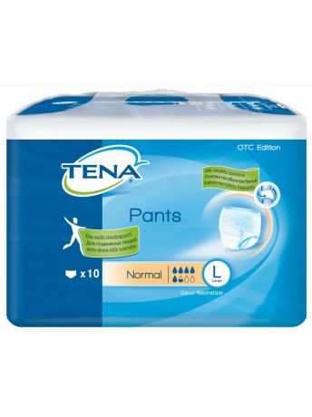 Подгузники для взрослых TENA Подгузники-трусы для взрослых Tena Pants Normal L (100-135 см), 10 шт.