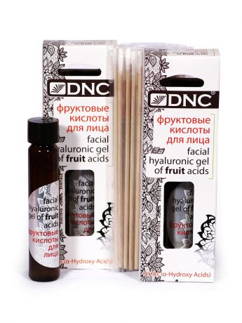 Косметические наборы для ухода DNC Набор для ухода за кожей лица: Фруктовые кислоты (2х26 мл); аппликатор ватный 5шт