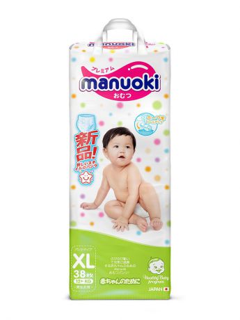 Подгузники детские Manuoki Manuoki Подгузники-Трусики Xl (12+ Кг) 38 Шт. Новая Анатомическая Форма - 3D