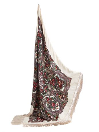Платки Nothing but Love Платок с павлопосадским узором и длинной бахромой, 111 x 111 cm