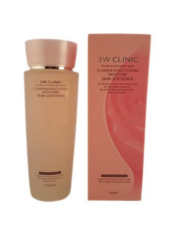 Тоники 3W Clinic Скин-тоник для лица Увлажняющий 3W Clinic Flower Effect Extra Moisture Skin Softener, 150 мл