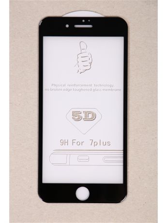 Защитные стекла TEHNORIM Защитное стекло 5D для iPhone 7 Plus черное противоударное с двойной защитой