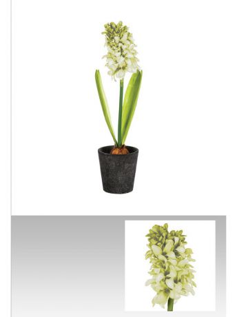 Искусственные растения JJA Искусственное растение гиацинт пластиковое в керамическом горшке, высота 37 см