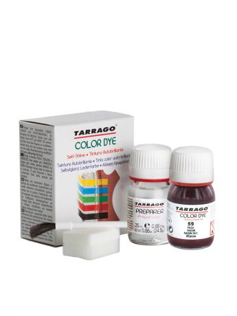 Краски для обуви Tarrago Краситель+очиститель  для гладкой кожи TDC05 COLOR DYE, стекло, 2 х 25мл. (059 изюм)